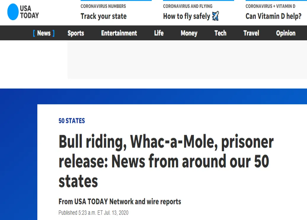 USA Today Article – Published July 13, 2020